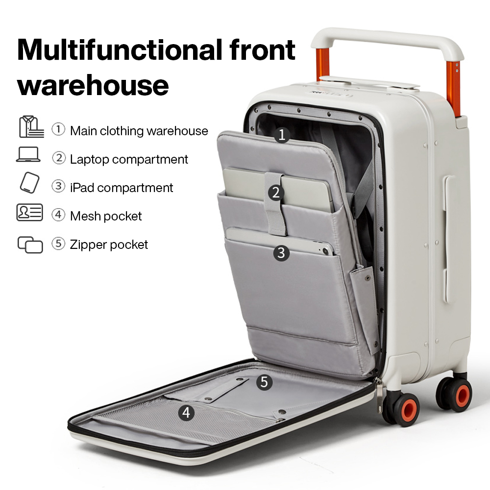 Koper dengan Desain Baru Mixi, - Aluminum Frame Carry On Luggage ulasan dan harga